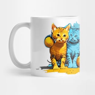 twin cat splash art Mug